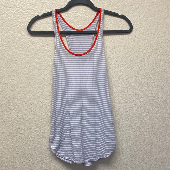 Lululemon Striped Gray and Red Women's Racerback Tank Top - Picture 1 of 9